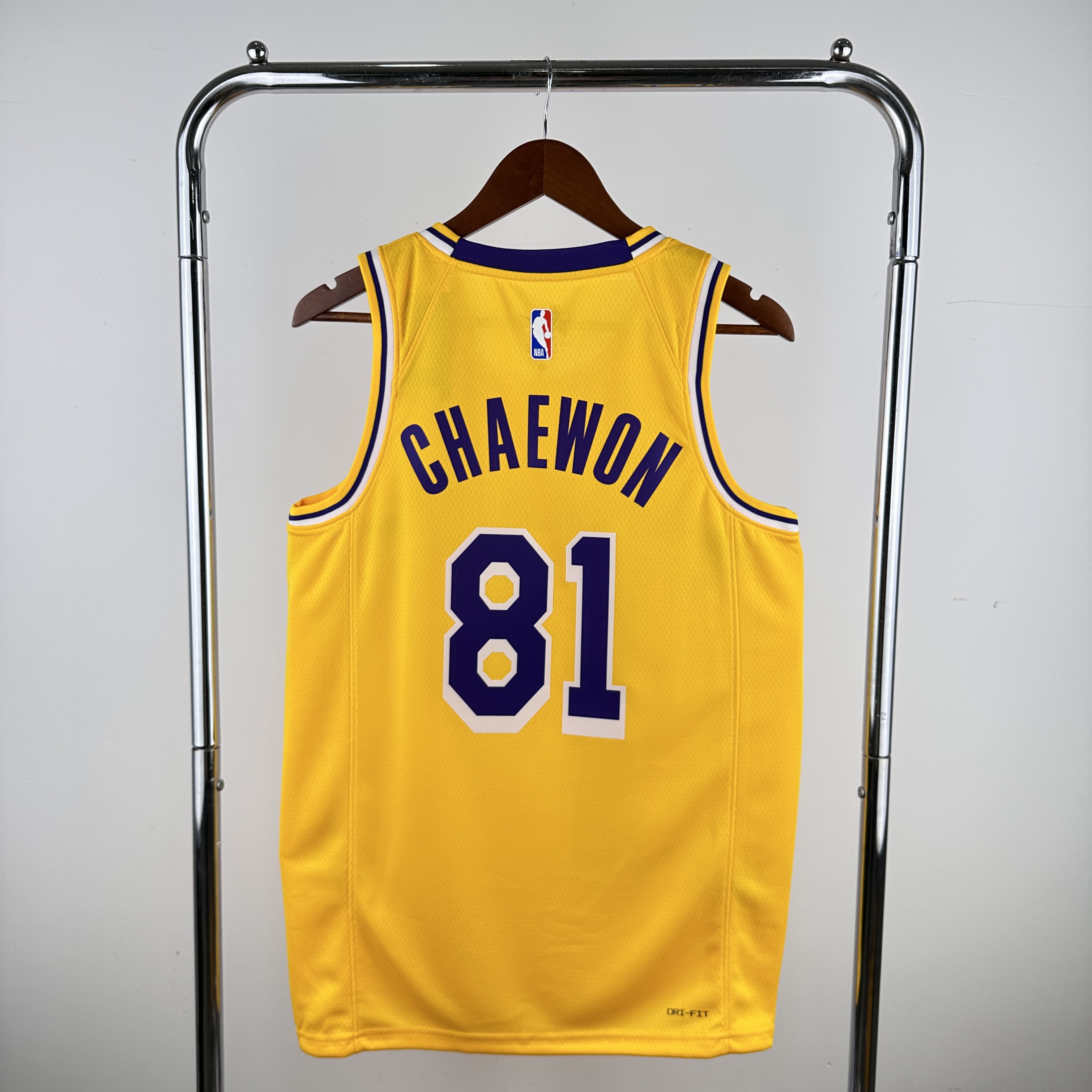 Men Los Angeles Lakers #81 Chaewon Yellow Nike Custom 2024 NBA Jersey->customized nba jersey->Custom Jersey